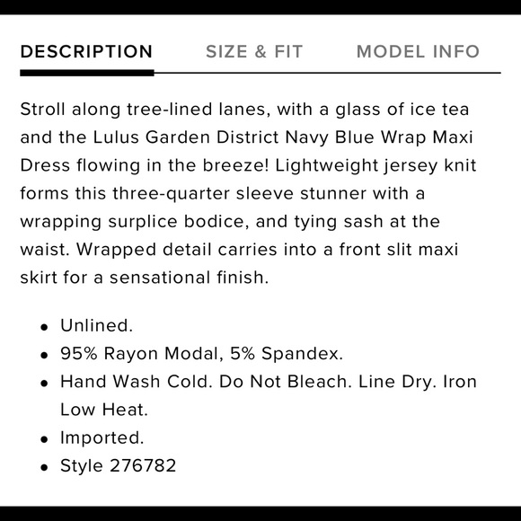 Lulus navy wrap dress - Picture 9 of 9